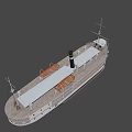 Vintage White Steamboat With Multiple Decks Railing And Exterior Windows