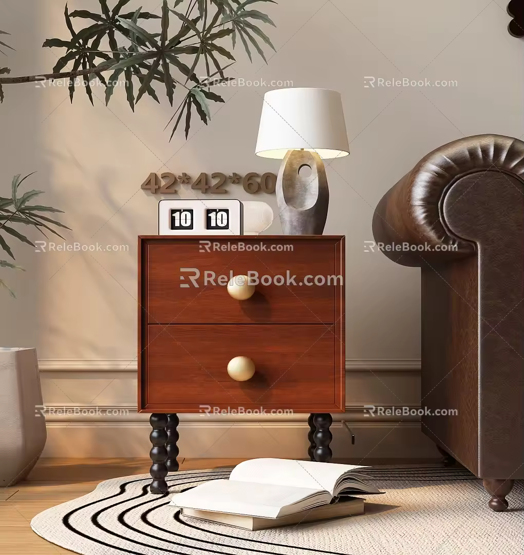 Middle Ancient Side Cabinet Middle Ancient Bedside Table French Side Cabinet Middle Ancient Bucket Cabinet Table Lamp Decorative Cabinet Storage Cabinet 3d model