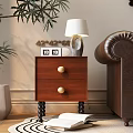 Middle Ancient Side Cabinet Middle Ancient Bedside Table French Side Cabinet Middle Ancient Bucket Cabinet Table Lamp Decorative Cabinet Storage Cabinet 3d model
