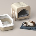 cat litter box pet nest 3d model