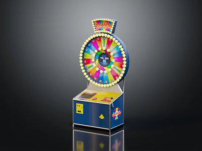 Colorful Roulette Entertainment Appliance With Vibrant Spinning Wheel And LED Lights 3d model
