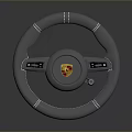 Premium Carbon Fiber Stitched Steering Wheel With Porsche Logo And Control Features