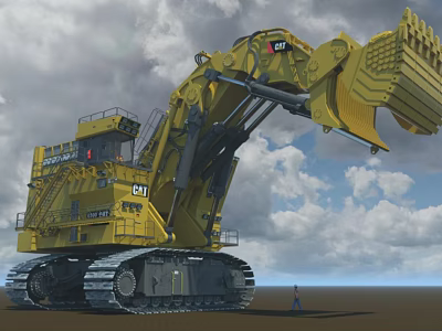 CAT Large Crawler Excavator With Massive Bucket For Construction Operations 3d model