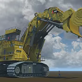 CAT Large Crawler Excavator With Massive Bucket For Construction Operations 3d model