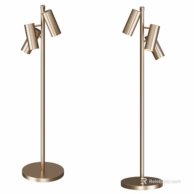 Modern Brass Floor Lamps With Multiple Light Heads 3d model