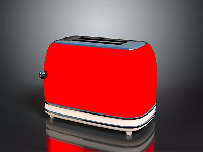 Stylish Red Electric Toaster With Modern Design For Kitchen Use 3d model