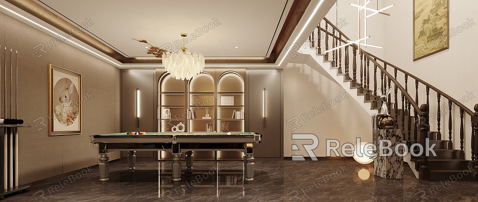 Light Luxury Billiards Room model