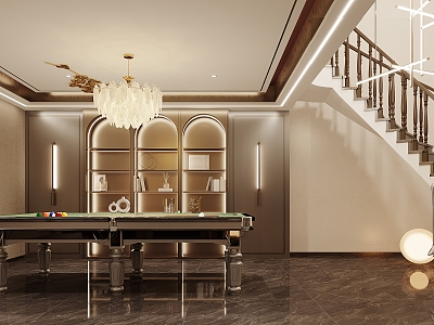 Light Luxury Billiards Room model