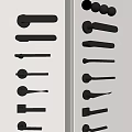Various Black Door Handles With Different Modern Design Styles Displayed Together