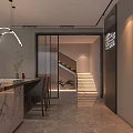 Modern Walk in Closet Interior With Open Shelving Hanging Rods And Dresser Drawers