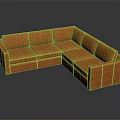 Orange L shaped sofa as modern furniture piece with sleek design