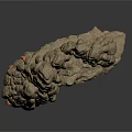 Artificial Rock Formation With Layered Stone Structure And Rough Textured Surface
