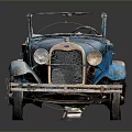 Vintage Blue Convertible Car With Rustic Exterior And Classic Open Top Design
