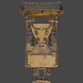 Yellow Rusty Heavy Duty Bulldozer Construction Vehicle With Large Tracks And Blade