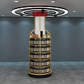 Modern Circular Display Rack With Illuminated Top For Wine Bottle Storage 3d model