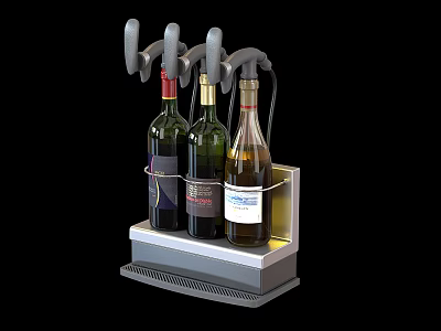 Commercial Wine Dispenser Equipment With Metal Stand And Multiple Bottle Holders 3d model