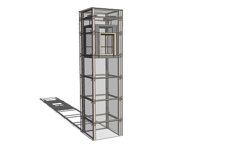 Modern Elevator Sightseeing Glass Elevator Combination Electric Straight Ladder 3d model