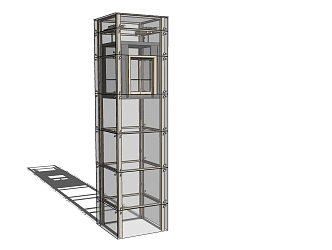 Modern Elevator Sightseeing Glass Elevator Combination Electric Straight Ladder 3d model