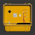 Yellow Open Toolbox with Internal Accessories Cables and Storage Box for Household Supplies