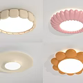 Modern Decorative Ceiling Lights With Multiple Colors And Petal Shaped Designs 3d model