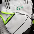 High Quality Sports Equipment with White Backpack Green Tennis Racket and Yellow Balls