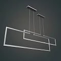 Modern Metal Pendant Light With Double Rectangular Frame Hanging Ceiling Design 3d model