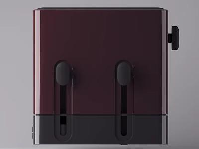 Modern Red Digital Toaster With Two Slots And Black Control Knobs 3d model