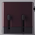 Modern Red Digital Toaster With Two Slots And Black Control Knobs