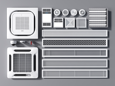 Modern air outlet air conditioning outlet central air conditioning aluminum gusset 3d model