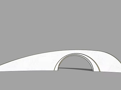 Modern White Outdoor Landscape Wall With Arched Doorway Design Structure 3d model