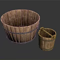 Children Playful Wooden Buckets with Metal Hoops Small and Large Sizes