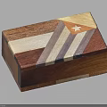 Wooden Decorative Ornament Box With Flag Pattern And Star Design