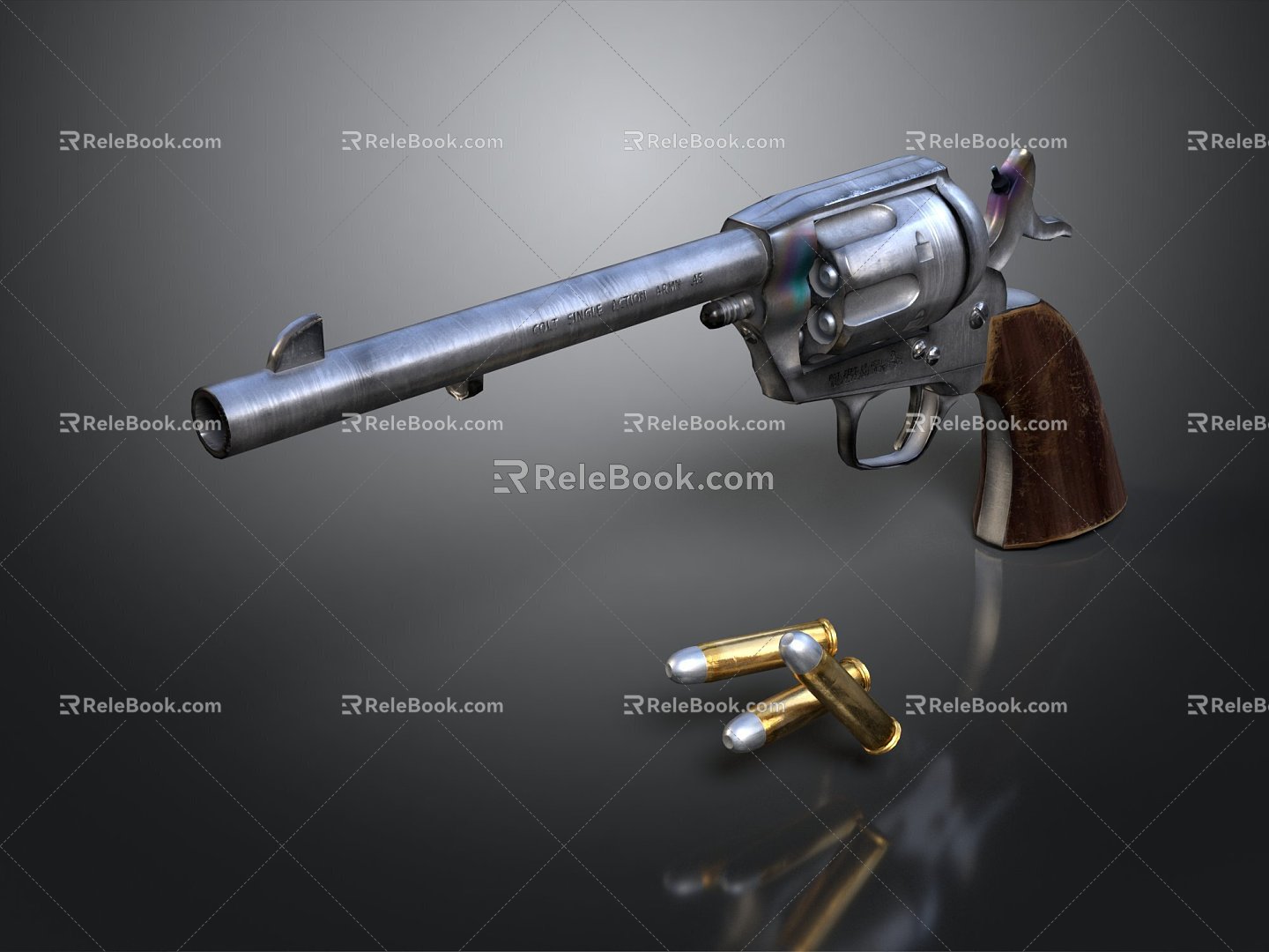 revolver revolver pistol semi-automatic pistol automatic pistol modern weapon hot weapon 3d model