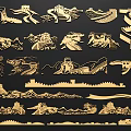 Wooden Great Wall Themed Wall Hangings With Various Carved Patterns And Artistic Design