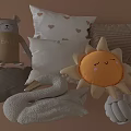 Cute Plush Pillows With Sun Swan Bear Shapes And Heart Pattern Designs