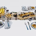 Nordic Tableware Ornaments Combination 3d model