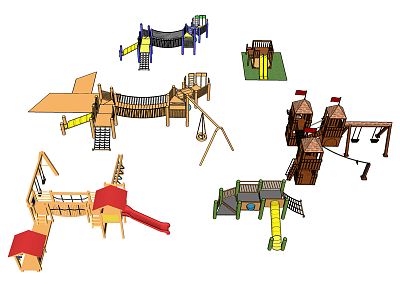 Modern play equipment Children's equipment Amusement equipment with slides 3d model