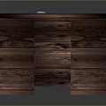 Wooden Desk With Smooth Desktop And Small Items On Top Surface