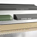 Commercial Awnings For Fastfood Restaurant And Coffee Shop With Green And Striped Styles