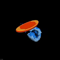 Vibrant Yellow Orange Surfboard Over Blue Water Splash Waves Design