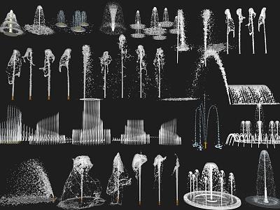 Modern fountain square fountain waterscape dry spray sketch model