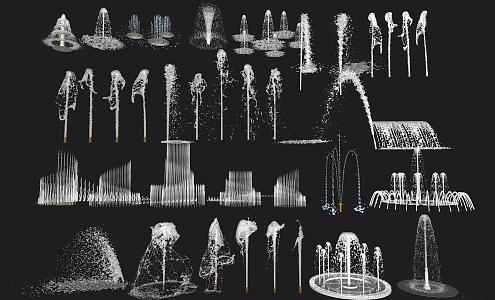 Modern fountain square fountain waterscape dry spray sketch 3d model