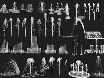 Modern fountain square fountain waterscape dry spray sketch 3d model