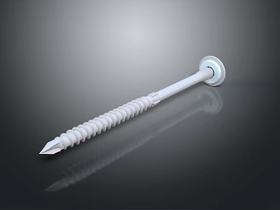 White Round Head Threaded Screw Hardware Tool for Home Improvement Projects 3d model