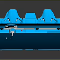 Modern Blue Automotive Seat Components With Ergonomic Seats Console And Adjustment Mechanisms