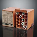 Cardboard Storage Boxes for Household Supplies Organizing Bottles with Grid Design and Open Closed Lids