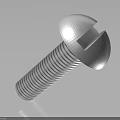 Metal Slotted Head Screw Threaded Cylindrical Shaft With Shiny Finish