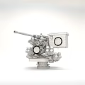 Military Green Heavy Duty Automatic Cannon Weapon With Long Barrel And Mechanical Mount