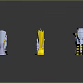 Assorted Trophies With Diverse Colors And Unique Decorative Designs 3d model