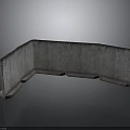 Gray Corner Concrete Wall Structure With Rough Texture Panels Industrial Style 3d model